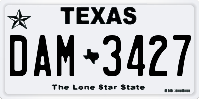 TX license plate DAM3427