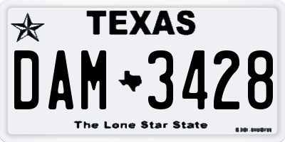 TX license plate DAM3428