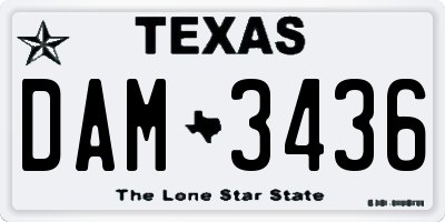TX license plate DAM3436