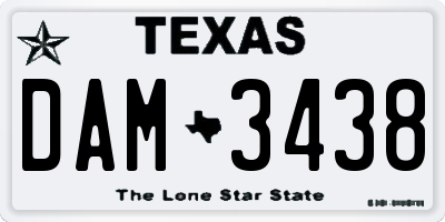 TX license plate DAM3438