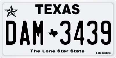 TX license plate DAM3439
