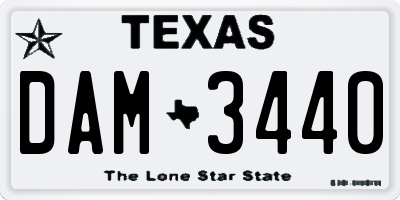 TX license plate DAM3440