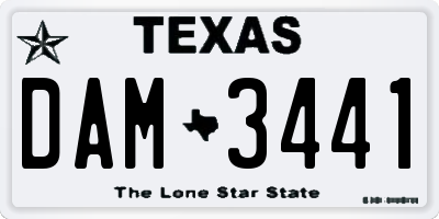 TX license plate DAM3441