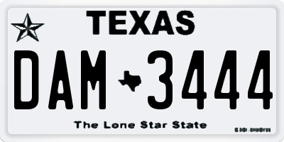 TX license plate DAM3444