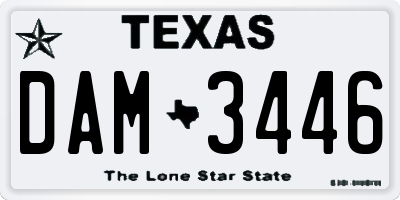 TX license plate DAM3446