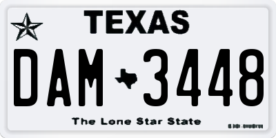 TX license plate DAM3448