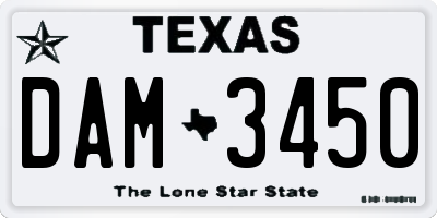 TX license plate DAM3450