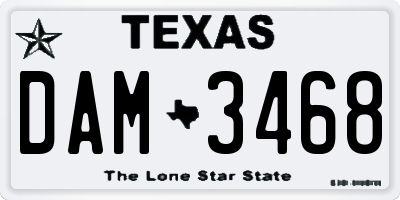 TX license plate DAM3468