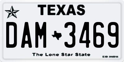 TX license plate DAM3469