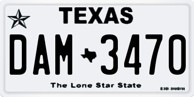 TX license plate DAM3470