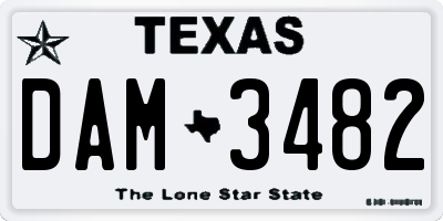 TX license plate DAM3482