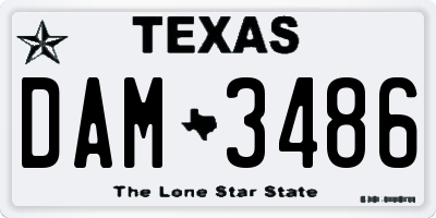TX license plate DAM3486