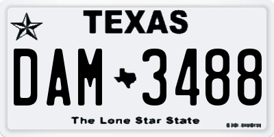 TX license plate DAM3488