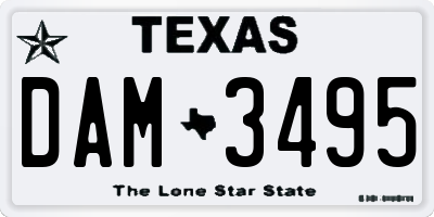 TX license plate DAM3495