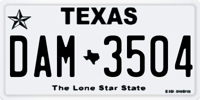 TX license plate DAM3504