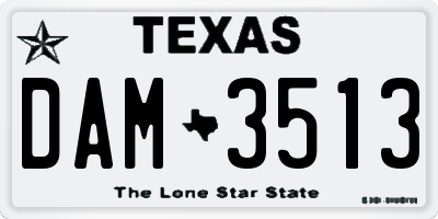 TX license plate DAM3513