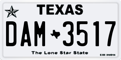 TX license plate DAM3517
