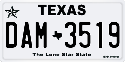 TX license plate DAM3519