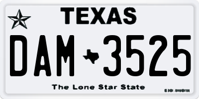 TX license plate DAM3525