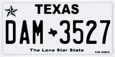 TX license plate DAM3527