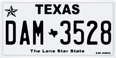 TX license plate DAM3528