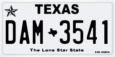 TX license plate DAM3541