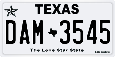 TX license plate DAM3545