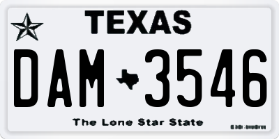 TX license plate DAM3546