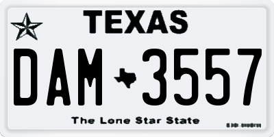 TX license plate DAM3557