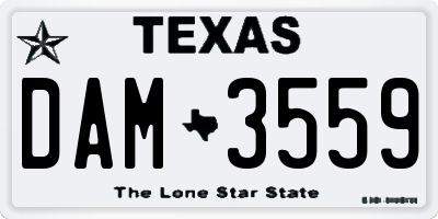 TX license plate DAM3559