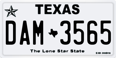TX license plate DAM3565