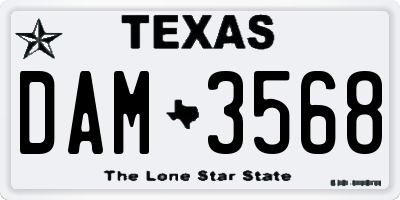 TX license plate DAM3568