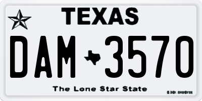 TX license plate DAM3570