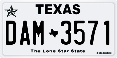 TX license plate DAM3571