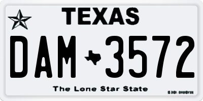 TX license plate DAM3572
