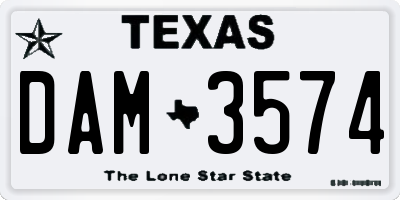 TX license plate DAM3574