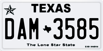 TX license plate DAM3585