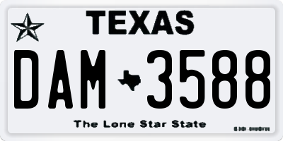 TX license plate DAM3588