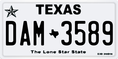 TX license plate DAM3589