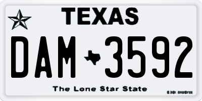 TX license plate DAM3592