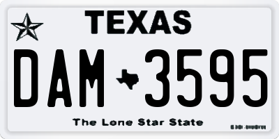 TX license plate DAM3595