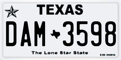 TX license plate DAM3598