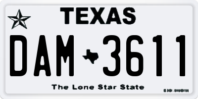 TX license plate DAM3611