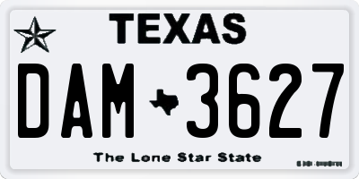 TX license plate DAM3627