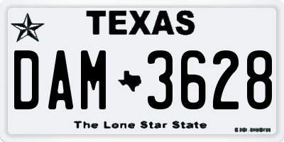 TX license plate DAM3628