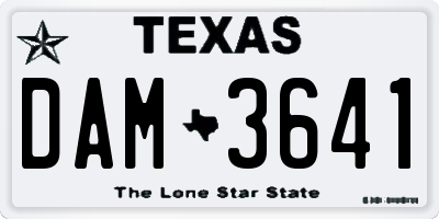 TX license plate DAM3641