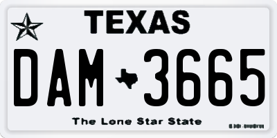 TX license plate DAM3665