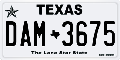 TX license plate DAM3675