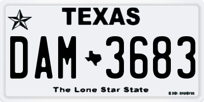 TX license plate DAM3683
