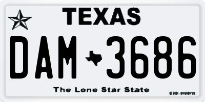 TX license plate DAM3686